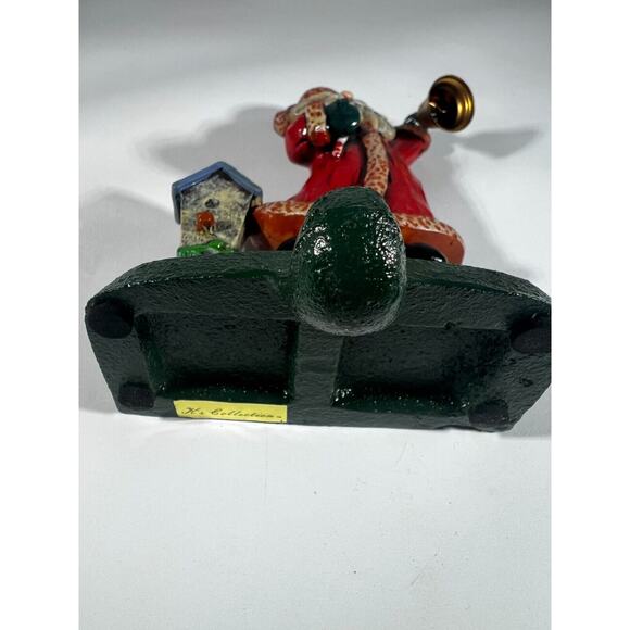 Vintage Christmas Stocking Holder K's Collection Santa Birdhouse Bell Metal - Picture 8 of 10